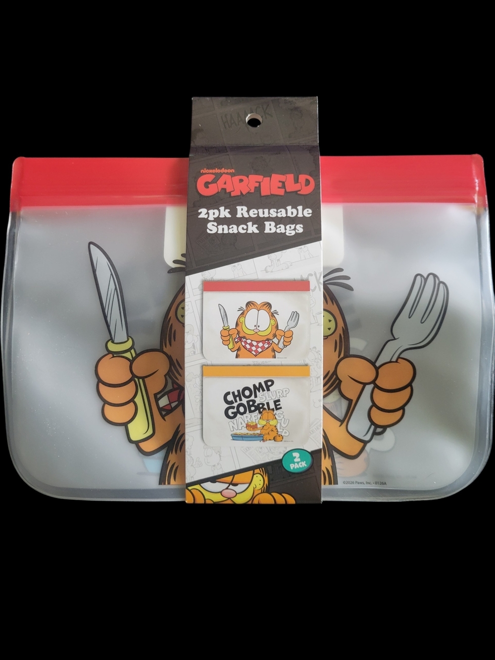 Garfield 2pk Reusable Snack Bags - Red & White